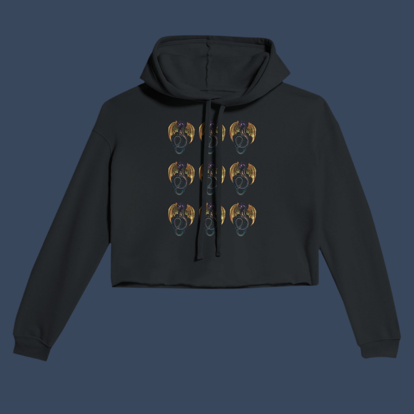 Cropped Hoodie Rainbow Dragon