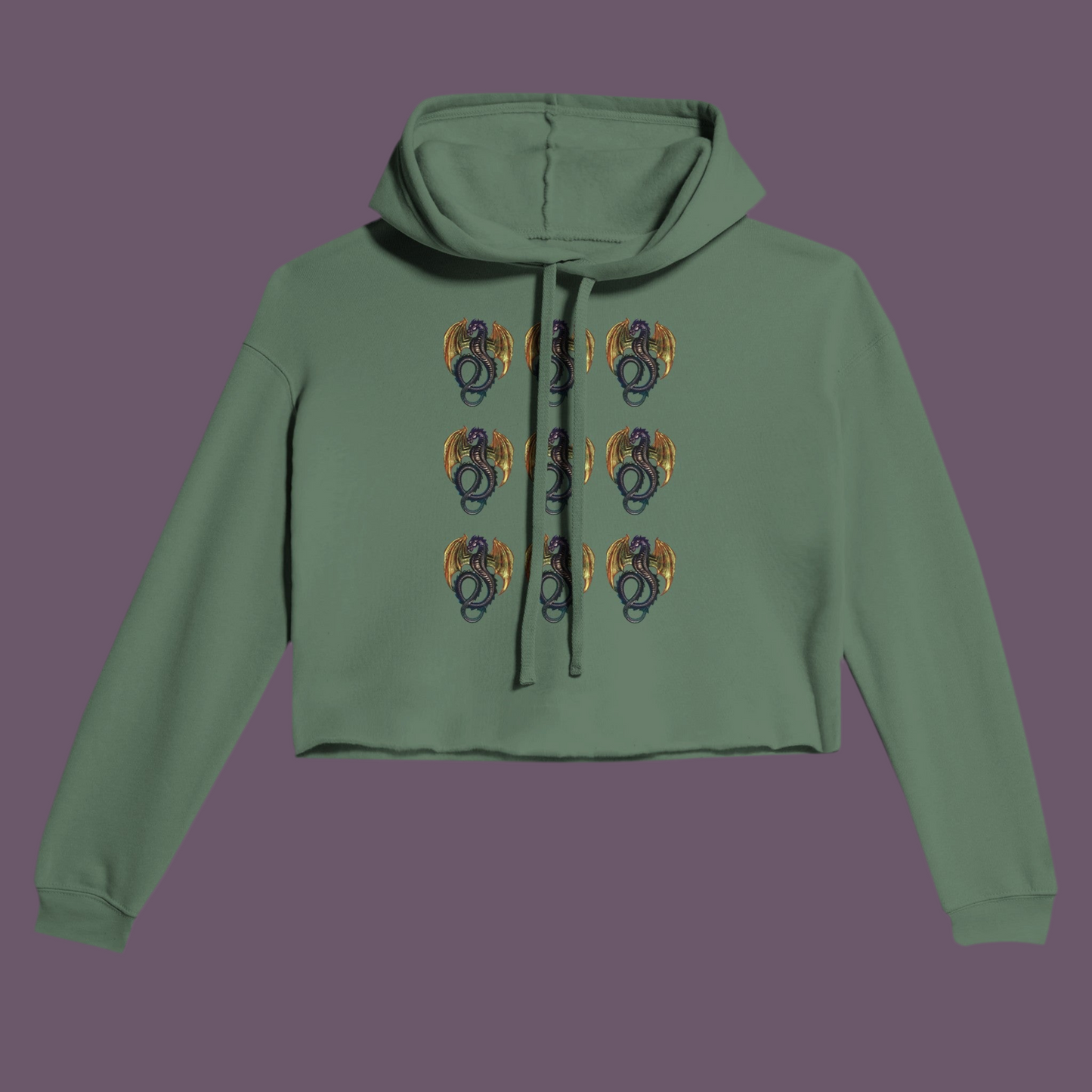 Cropped Hoodie Rainbow Dragon