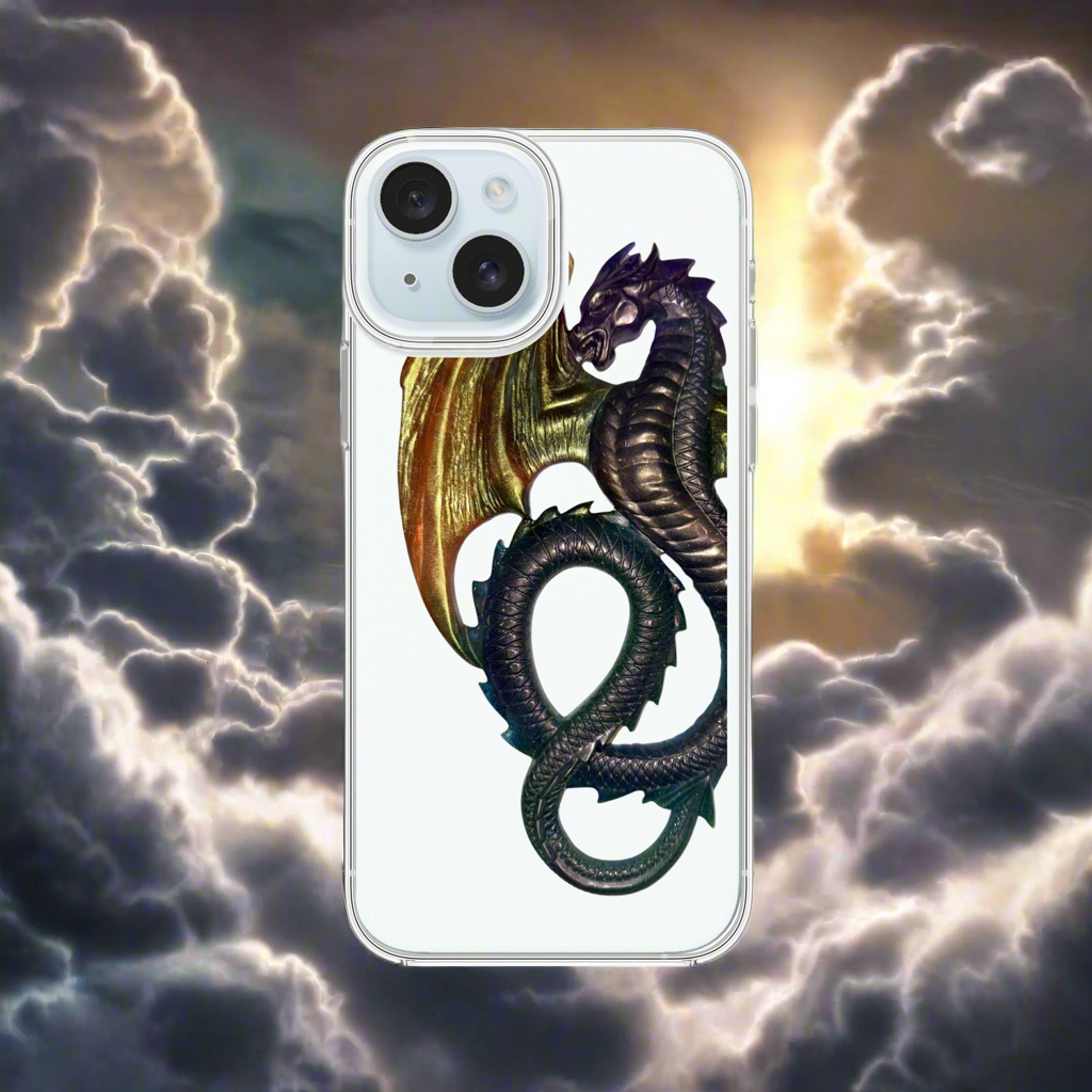 iPhone Clear Case Rainbow Dragons