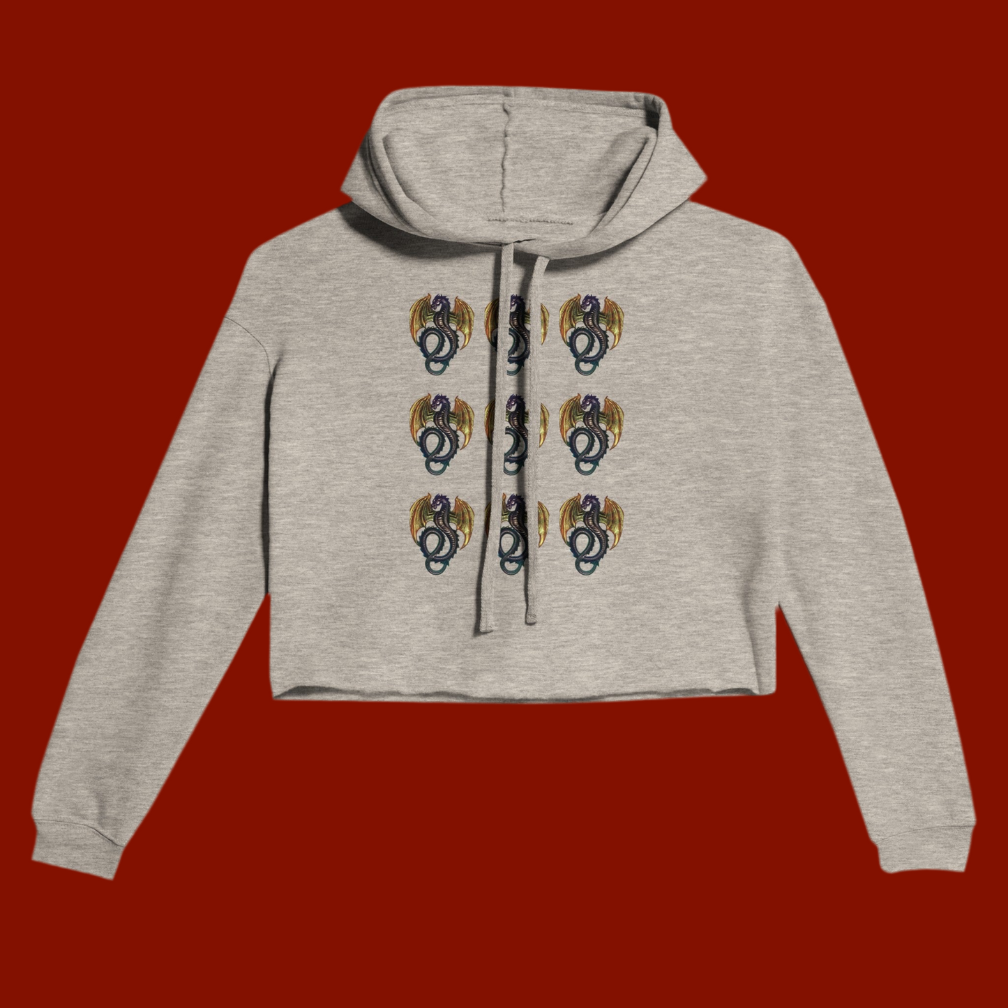 Cropped Hoodie Rainbow Dragon