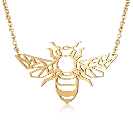 Stainless Steel Bee Pendant Necklace