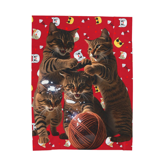 Velveteen Plush Blanket Cats 6