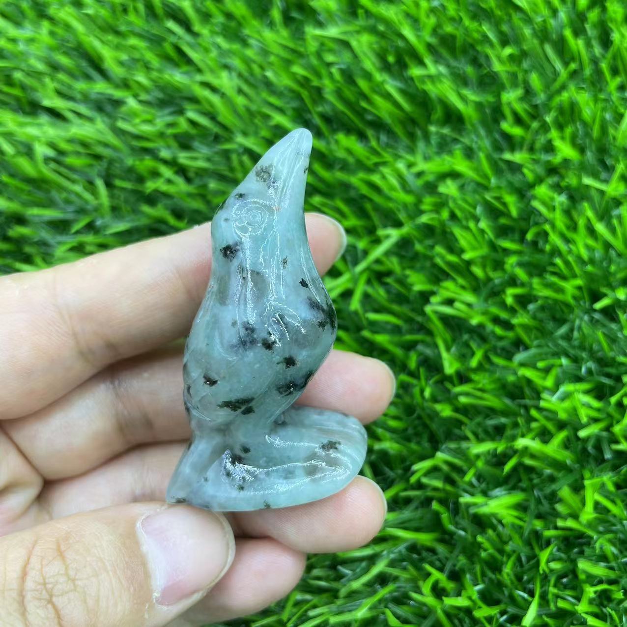 Various Natural Gems Carved Crow