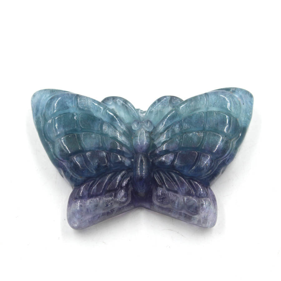 Natural Stone Crystal Carved Butterfly Pendant Crafts Ornaments