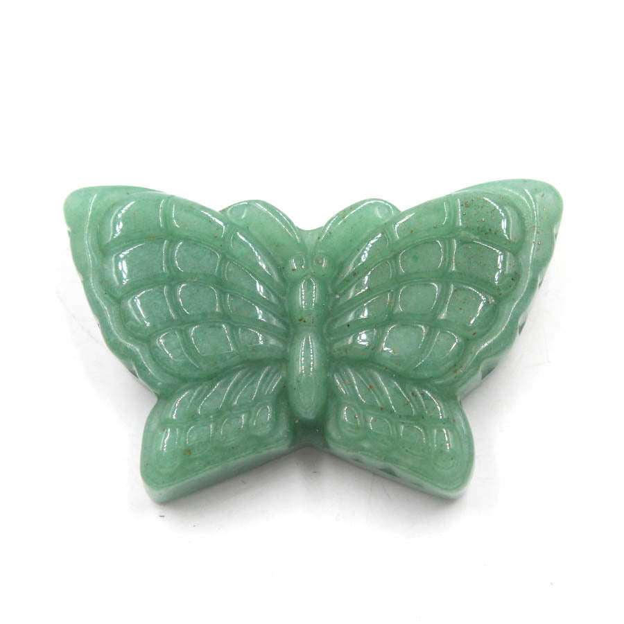 Natural Stone Crystal Carved Butterfly Pendant Crafts Ornaments