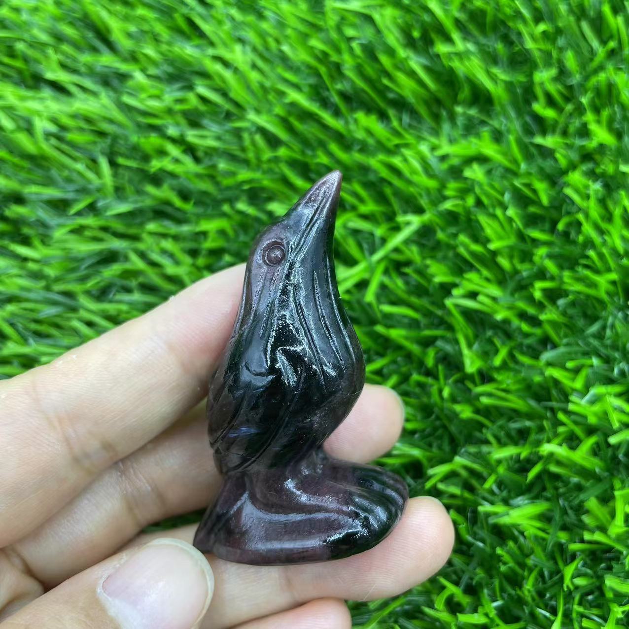 Various Natural Gems Carved Crow