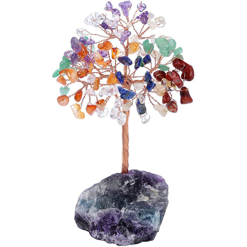 Natural Crystal Tree Crystal Wool Ore Fluorite Base Ornaments