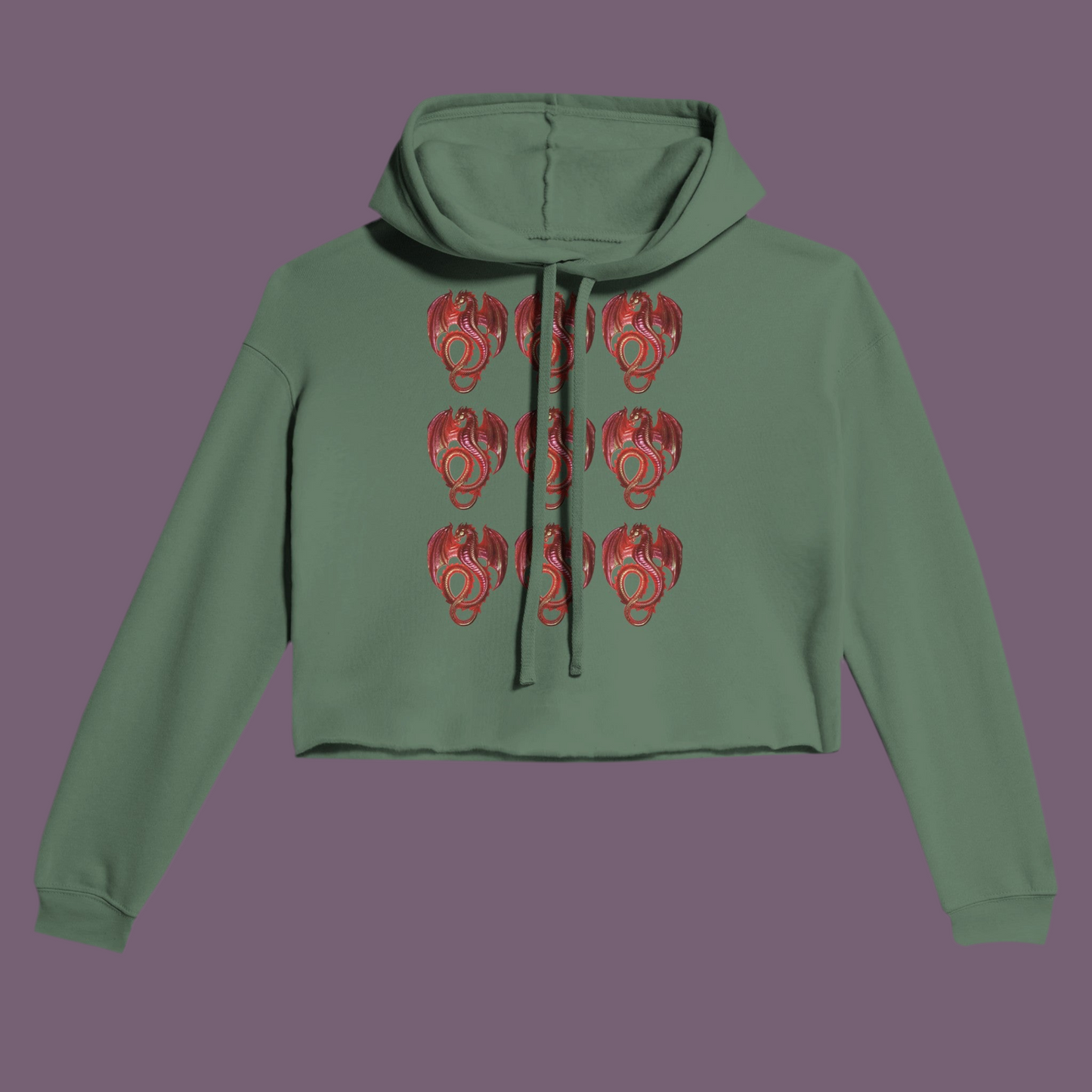 Cropped Hoodie Red Dragon