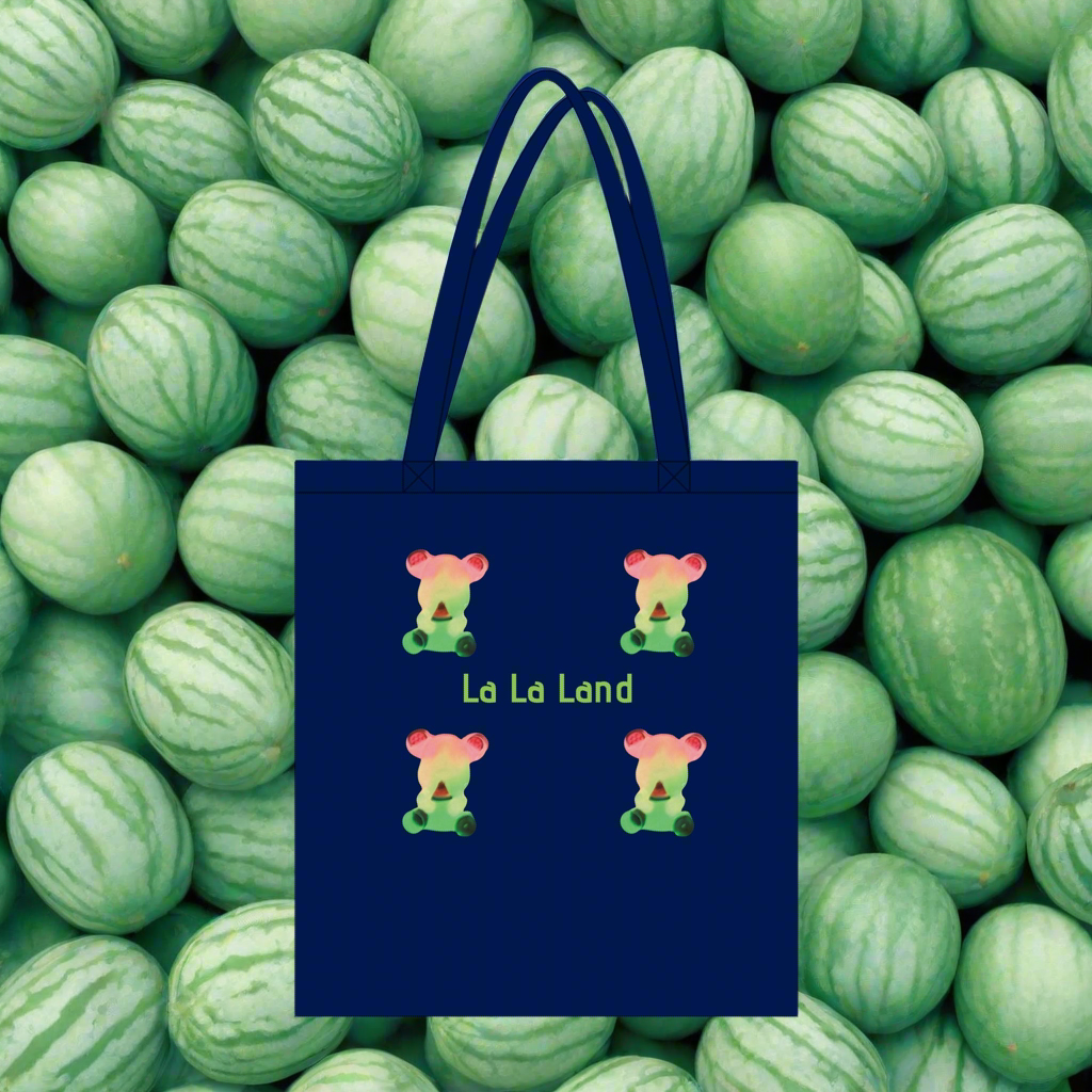 Organic Long Handles Tote Bag Watermelon Bear