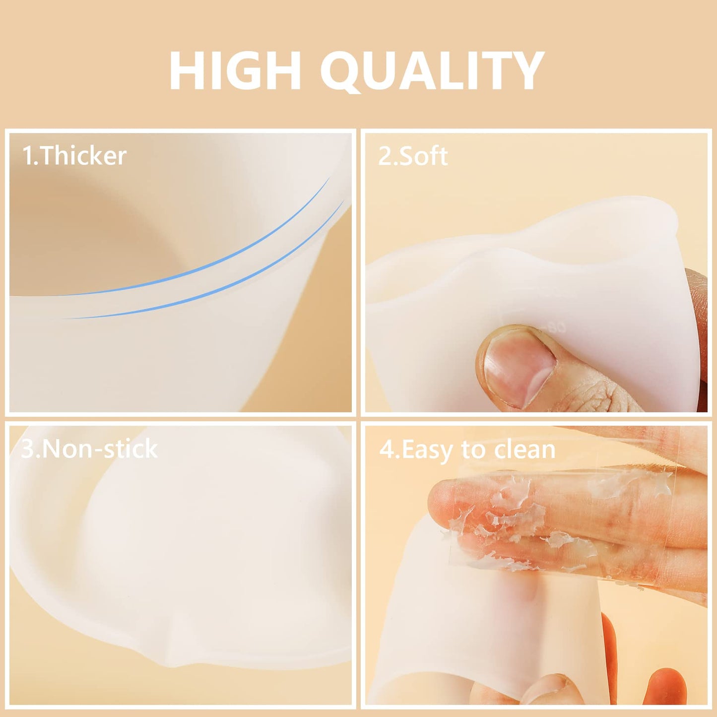 KISREL Silicone Measuring Cups for Resin, Resin Supplies with 600ML+250ML+ 100ML Silicone Cups, Resin Mixing Cups, Silicone Stir Sticks, Epoxy Mixing Cup