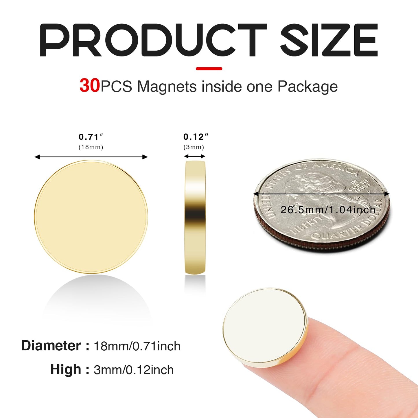 Refrigerator Magnets 50 Pcs, 10x3mm Tiny Round Disc Small, Muti-use Premium Neodymium Fridge Magnets Rare Earth, Whiteboard Magnets for Crafts, DIY, Office, Dry Erase Board.