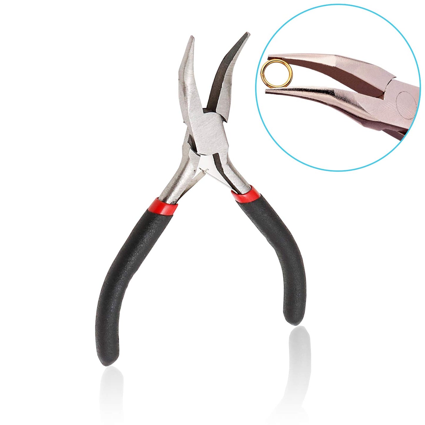 5Pcs Jewelry Pliers Jewelry Making Pliers Tools with Needle Nose Pliers/Round Nose Pliers/Chain Nose Pliers/Bent Nose Pliers/Zipper Pliers Wire Cutters for Wire Wrapping Earring Craft Making Supplies