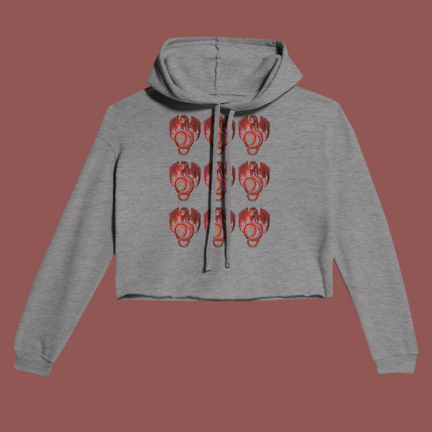 Cropped Hoodie Red Dragon