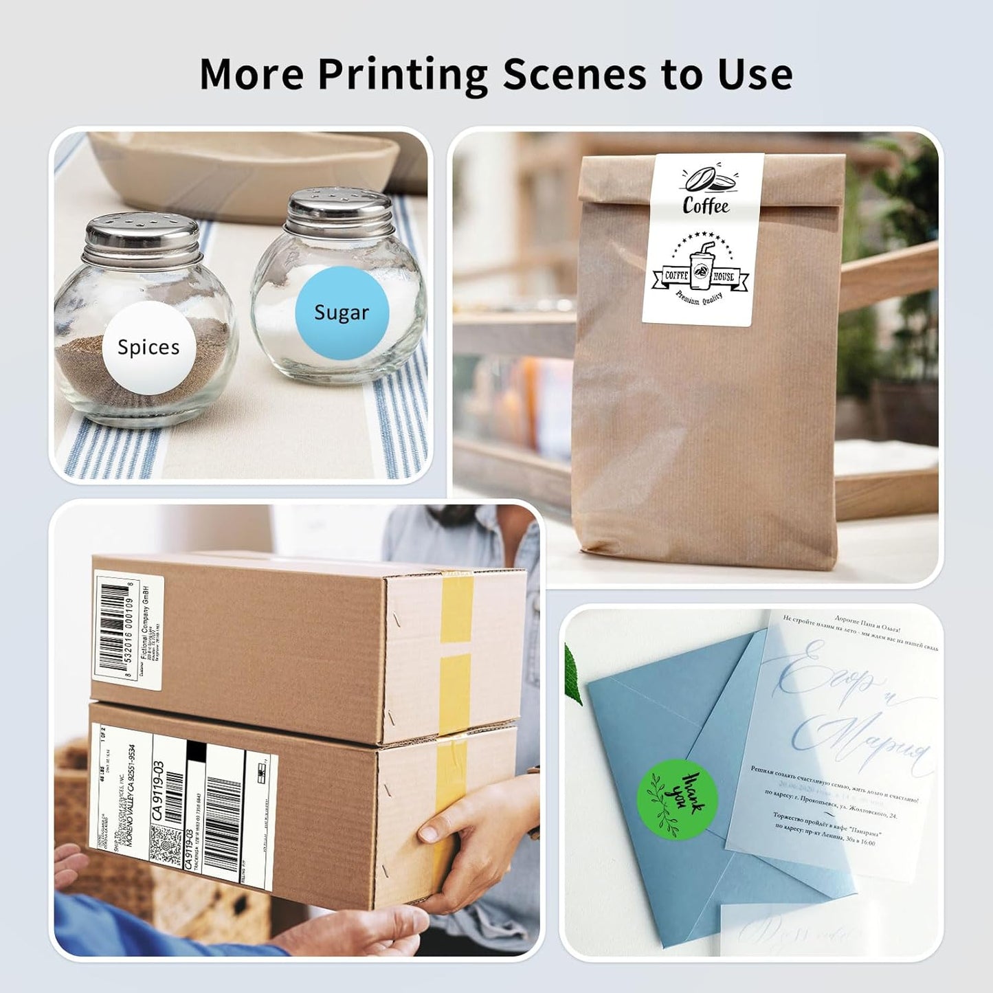 JADENS Bluetooth Thermal Label Printer, Wireless Label Printer with Built-in Paper Bin, Compatible with iOS, Android, Windows, Mac, Chromebook, Widely Used for Etsy, Ebay, Shopify, USPS