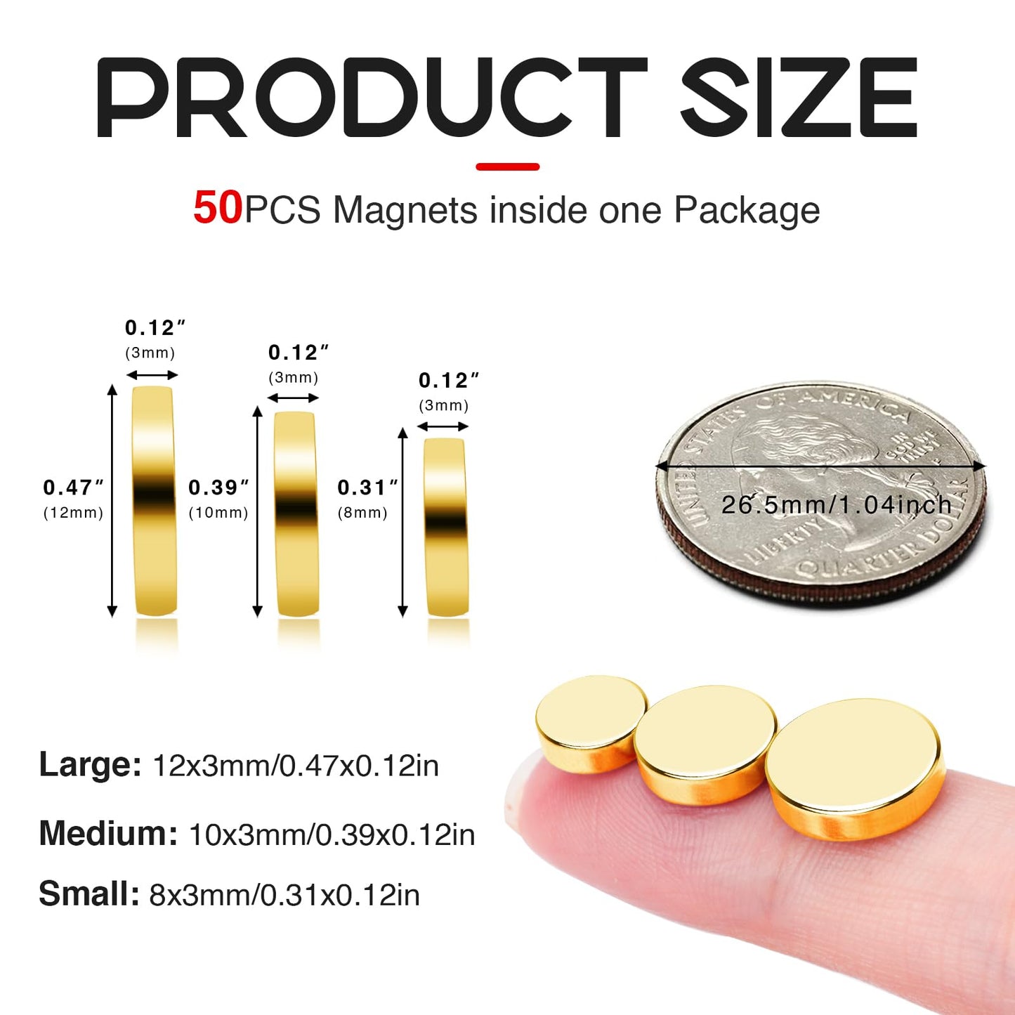 Refrigerator Magnets 50 Pcs, 10x3mm Tiny Round Disc Small, Muti-use Premium Neodymium Fridge Magnets Rare Earth, Whiteboard Magnets for Crafts, DIY, Office, Dry Erase Board.