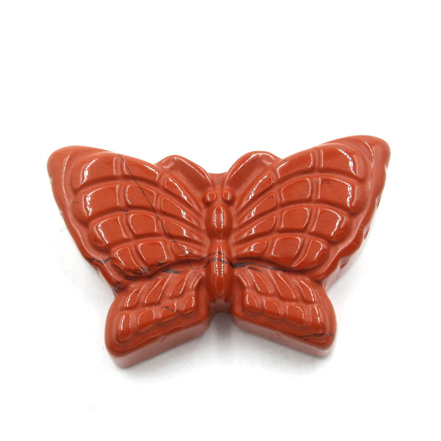 Natural Stone Crystal Carved Butterfly Pendant Crafts Ornaments