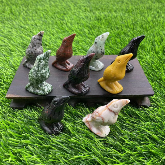 Various Natural Gems Carved Crow