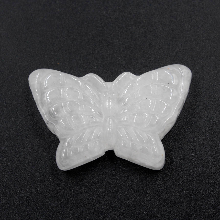 Natural Stone Crystal Carved Butterfly Pendant Crafts Ornaments