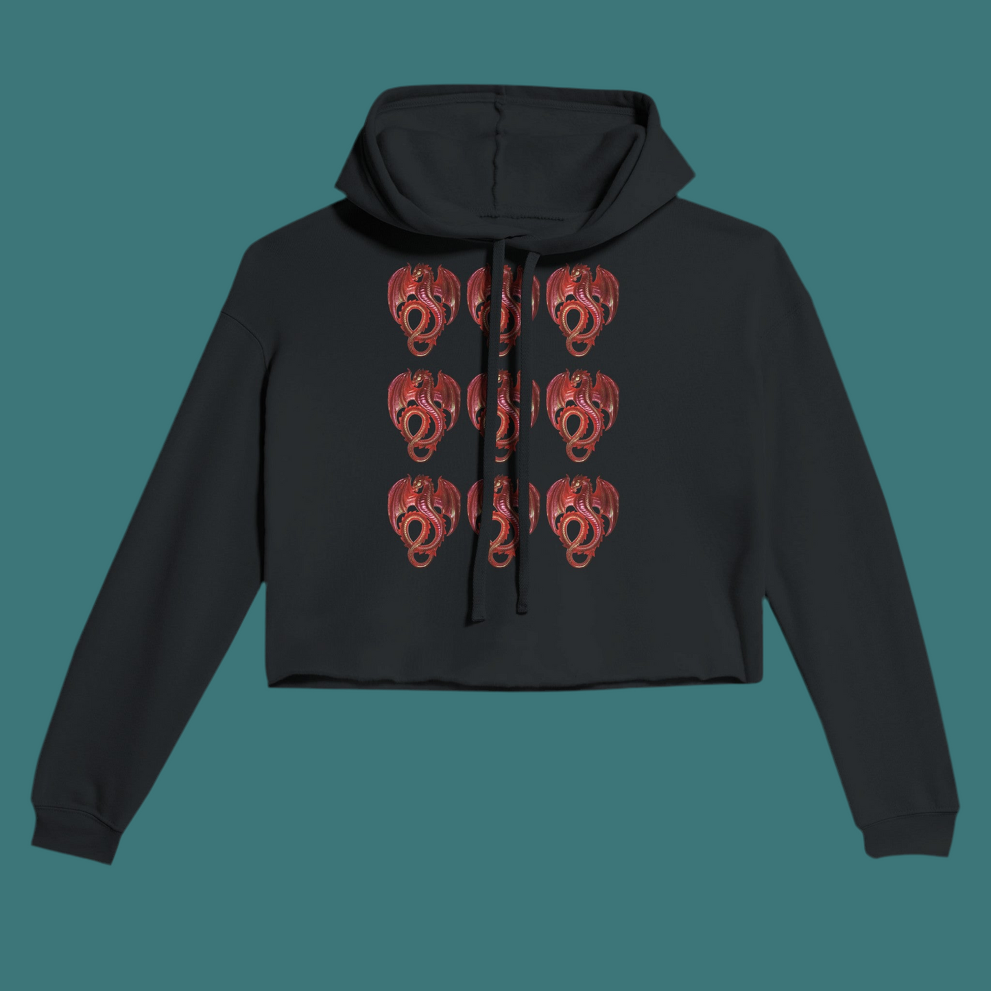 Cropped Hoodie Red Dragon