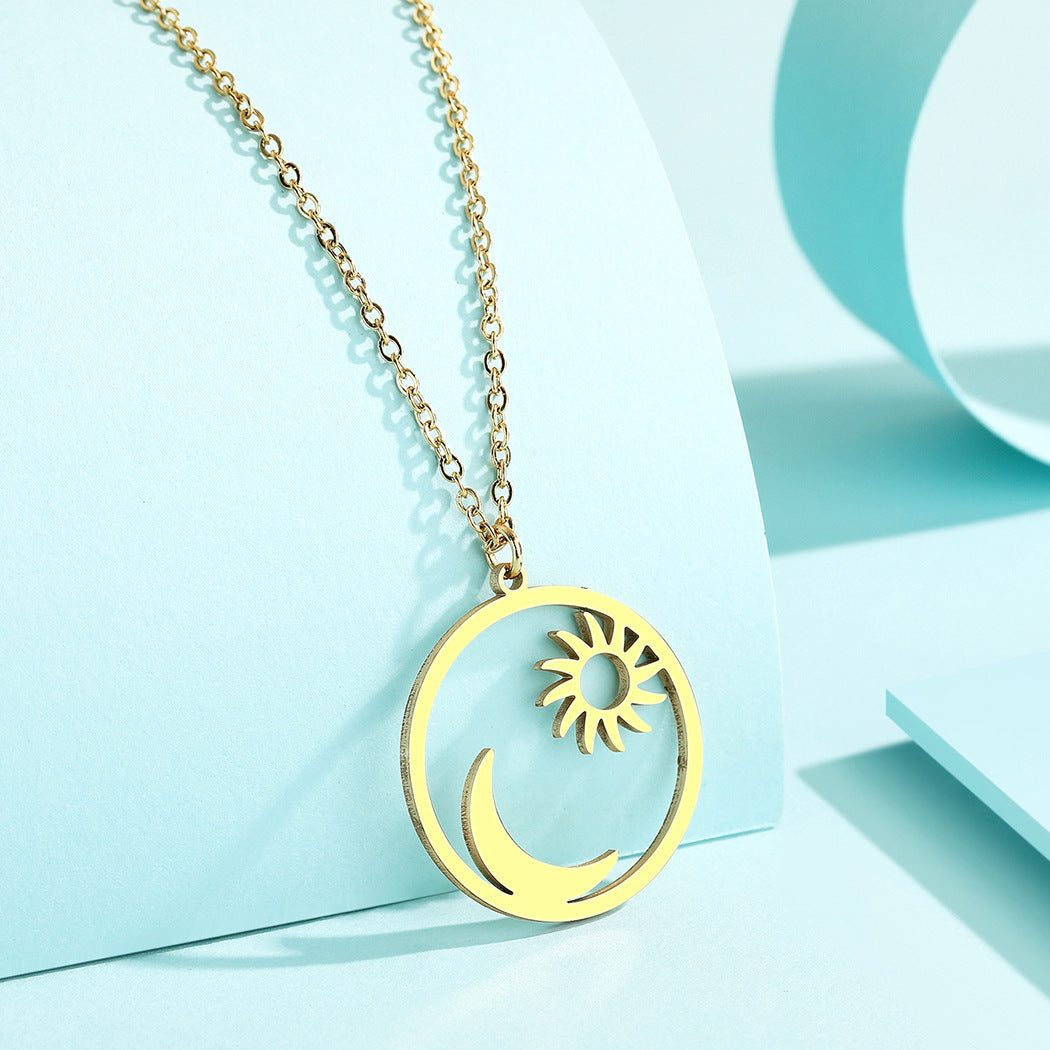 Sun And Moon Pendant Necklace