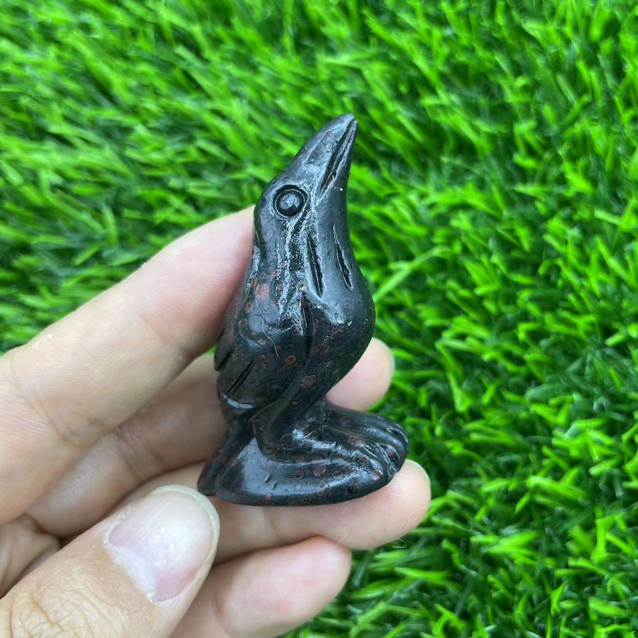 Various Natural Gems Carved Crow