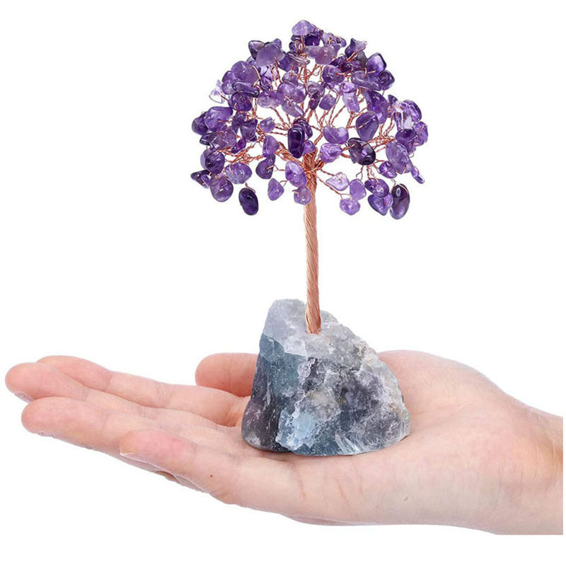 Natural Crystal Tree Crystal Wool Ore Fluorite Base Ornaments