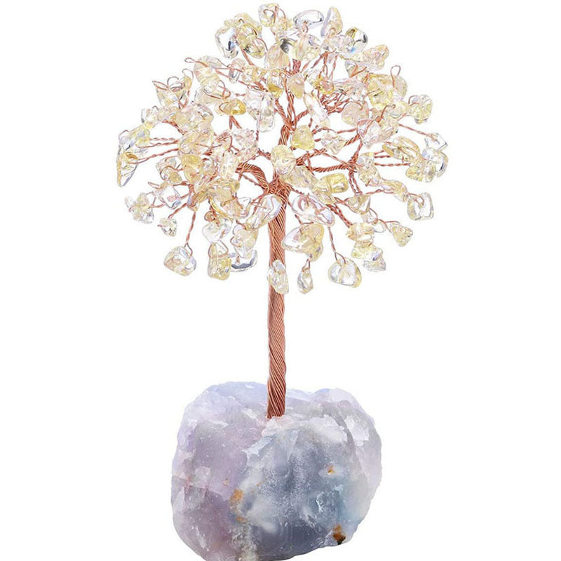 Natural Crystal Tree Crystal Wool Ore Fluorite Base Ornaments