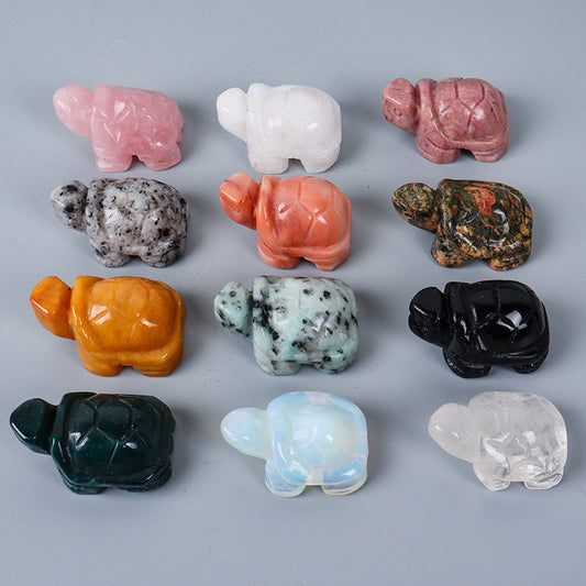 Turtle Carving Jade Crystal Animal Ornaments