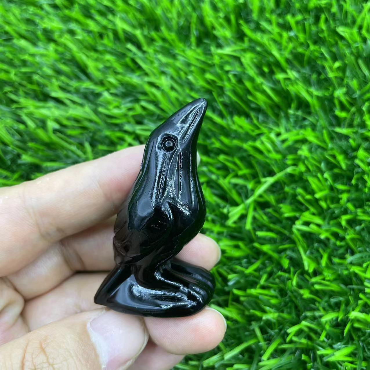 Various Natural Gems Carved Crow